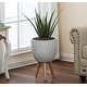 preview thumbnail 3 of 10, Cube Design White Round MgO Planter with Wood Legs