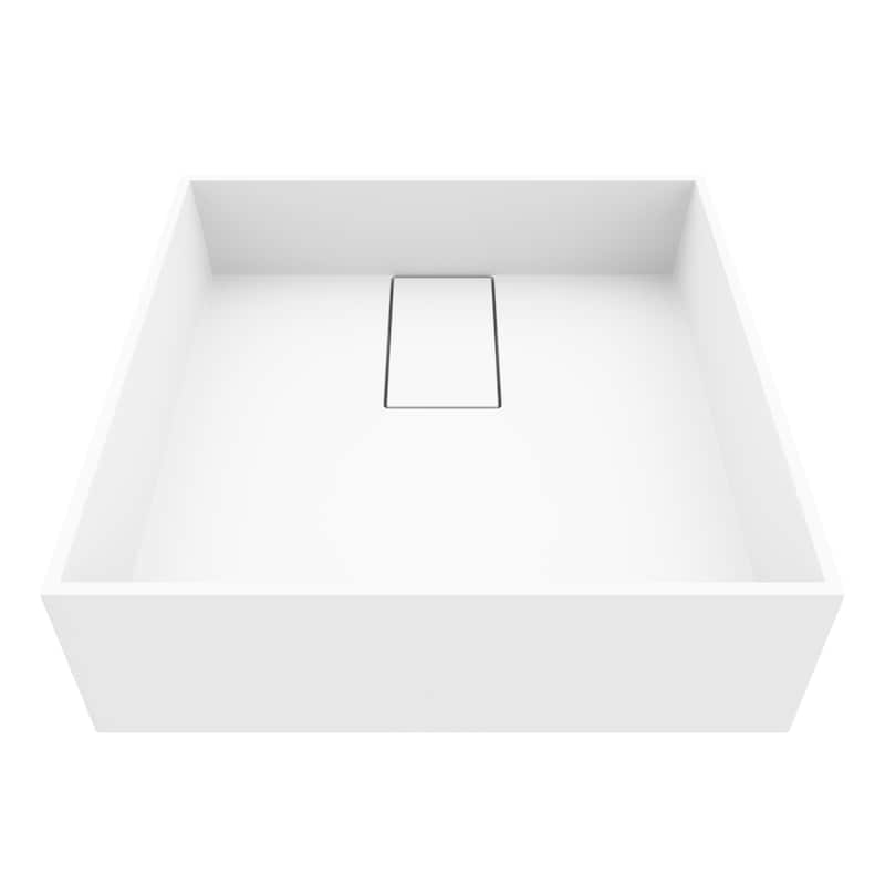 Vigo Bryant 15-1/8" Square Matte Stone Vessel Bathroom Sink