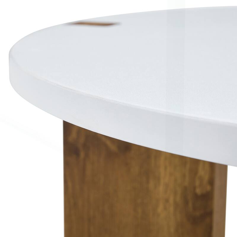 Minimalist Circular MDF Coffee Table with Stable Structure and Embedded Design