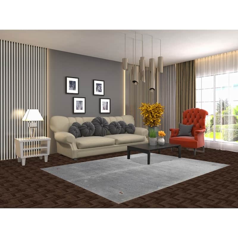 Hand Knotted Oriental 100% Wool Carpet Tribal Animal Pictorial Multi-Colored Gabbeh Area Rug - 7' 4'' X 5' 5''