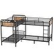 preview thumbnail 12 of 14, Queen Size Bunk Bed for 4 Kids,Metal Twin Bunk Triple Bed Frame