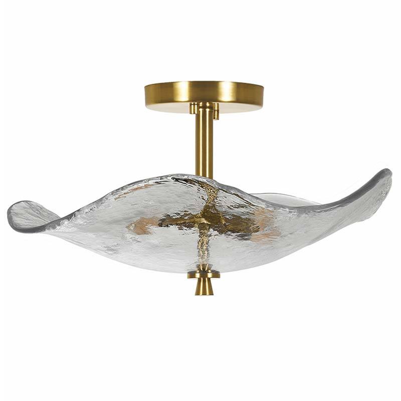 16.5" Glass Semi Flush Mount Ceiling Light