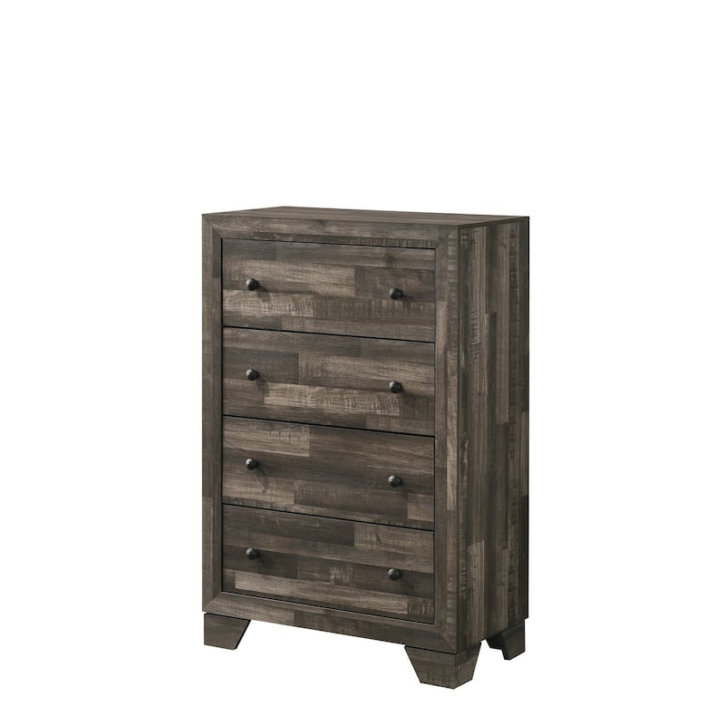 Annis 4 Piece Brown Rustic Platform Bedroom Set
