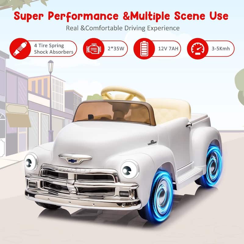 12V Kids Ride On Car, Licensed Chevrolet 3100 Pickup Battery Powered Electric Vehicle