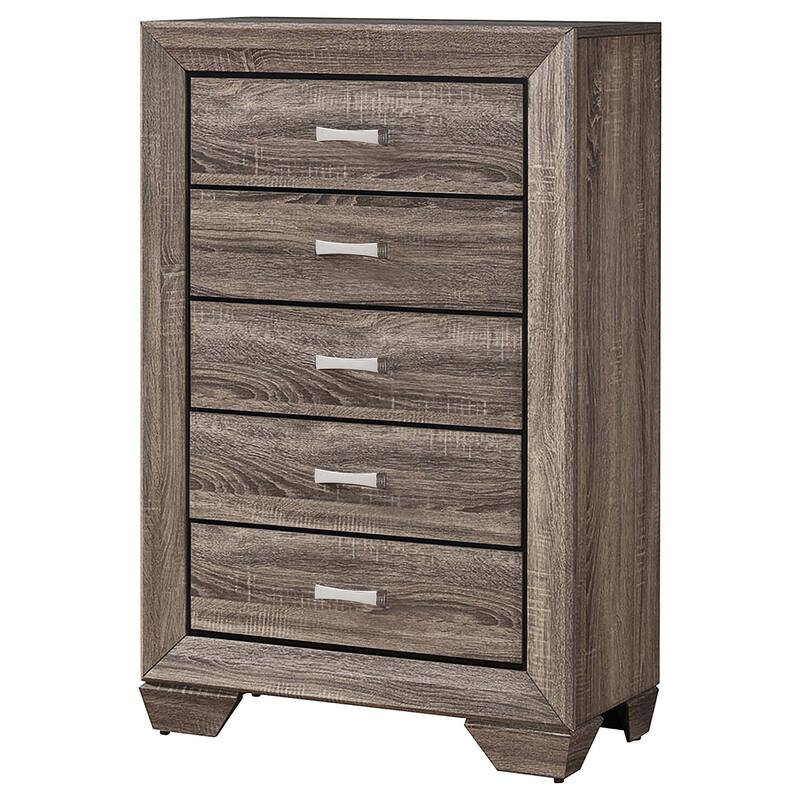 Harrison Washed Taupe 5-drawer Bedroom Chest