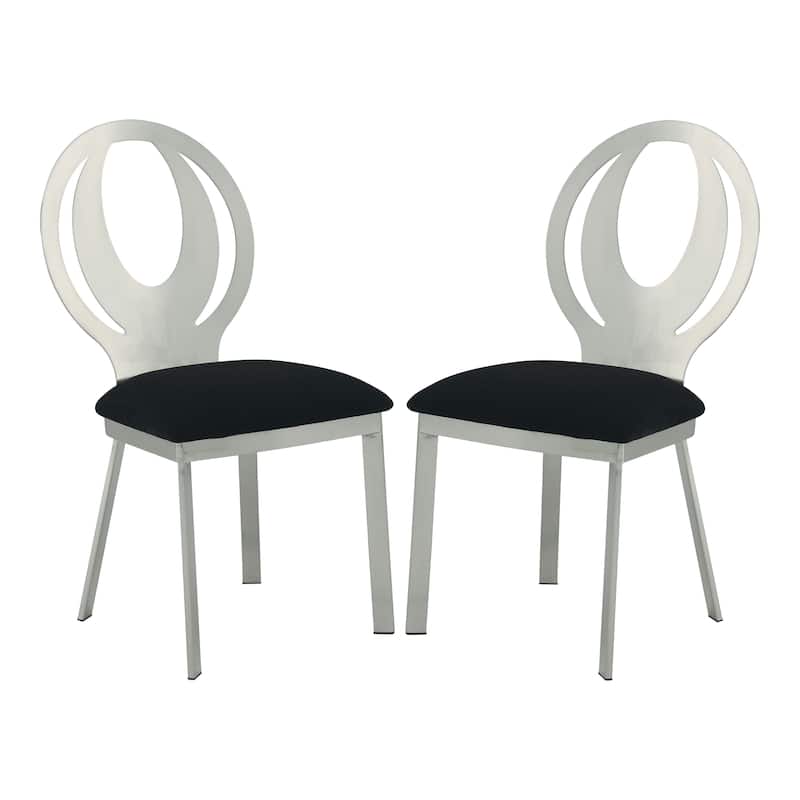 Heer Modern Black Steel U-shaped Pedestal 7-Piece Dining Set by Furniture of America