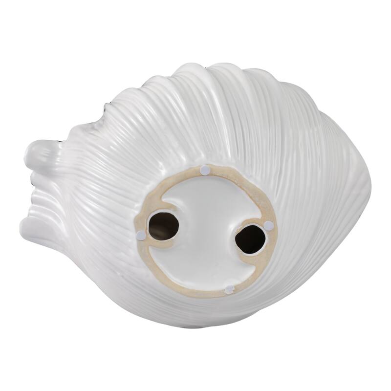 Decorative Ceramic Shell Bowl - 16", White - 16.0"