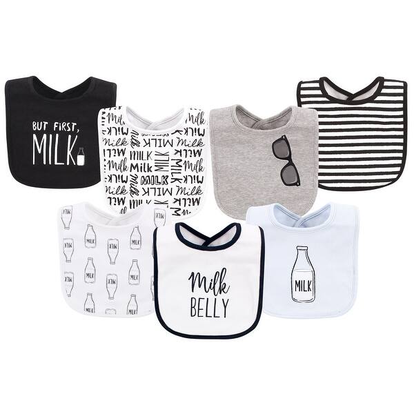 slide 1 of 1, Little Treasure Baby Boy Cotton Bibs, Milk Belly, One Size - Milk Belly - One Size One Size - Milk Belly