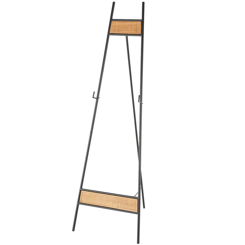 Black Metal Easel with Wood Accents