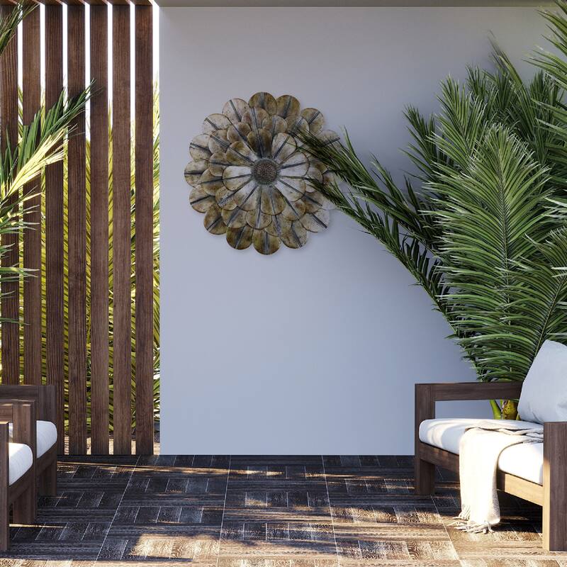 Southern Patio 23 in. H Flower Outdoor Metal Wall Decor