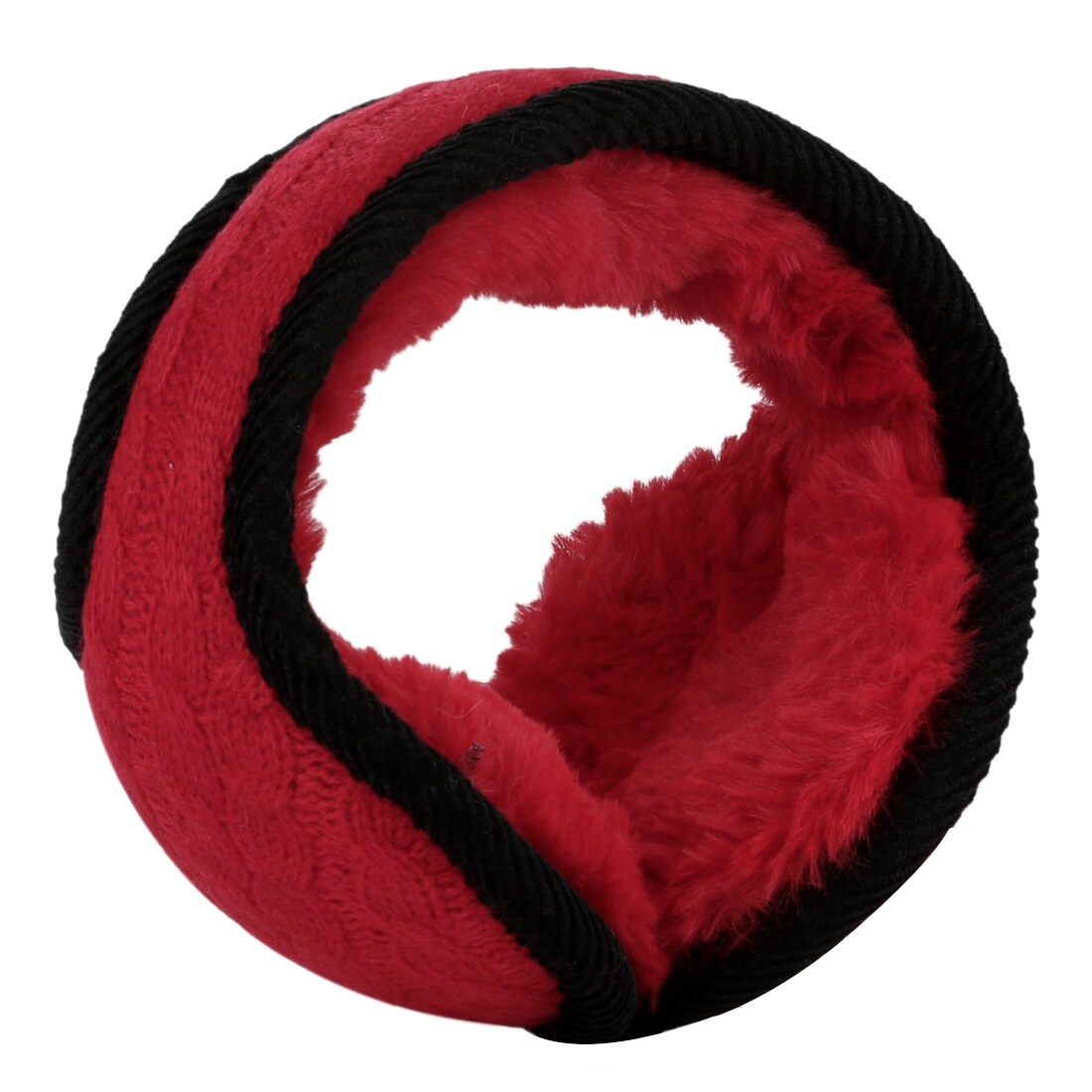 Shop Warm Foldable Winter Knit Earmuffs For Women Men Red 1