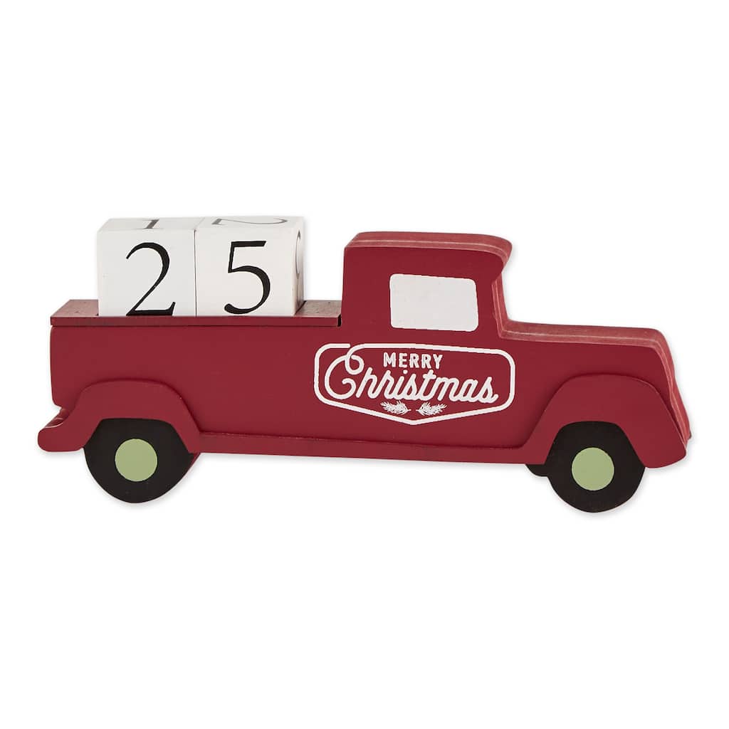 DII Christmas Tree Truck Tabletop Block Calendar - Block Truck Advent Calendar