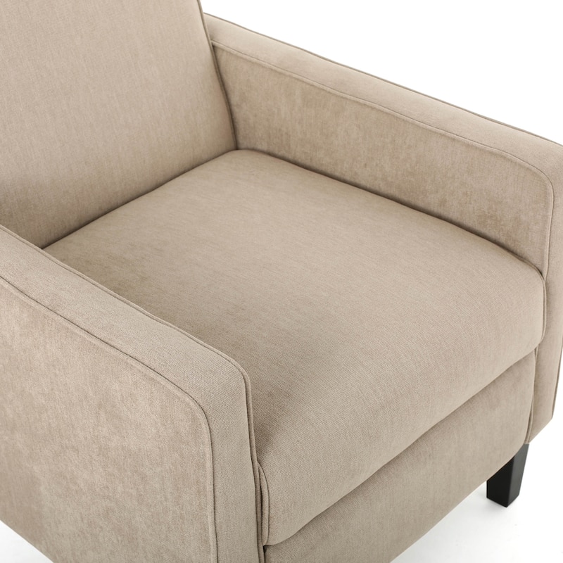 Roomfitters Minimalist Natural Linen Fabric Push Back Chair, Ergonomically Designed for Relaxation and Support, Natural