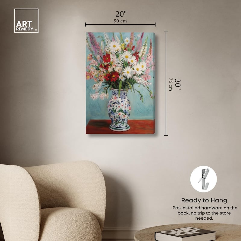 Flowers on a Table Canvas by Art Remedy, Gallery Wrapped