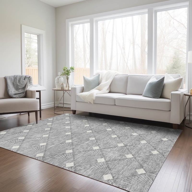 Machine Washable Indoor/ Outdoor Chantille Modern Shells Rug