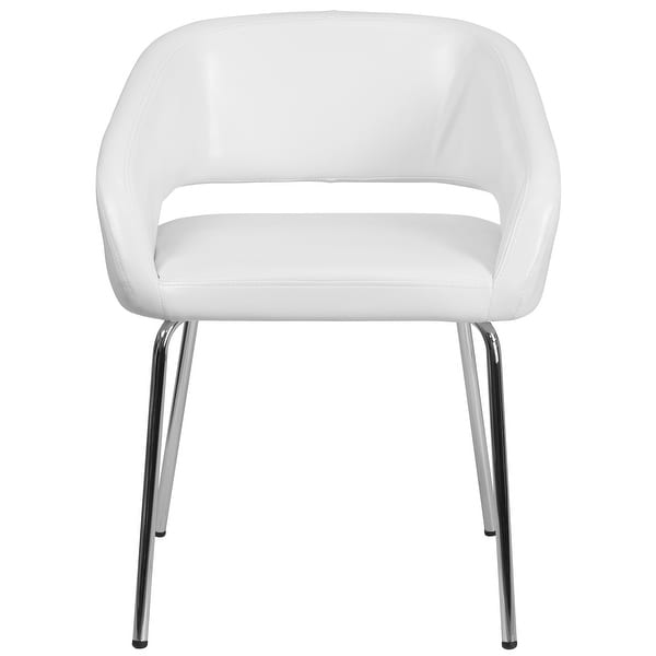 Contemporary LeatherSoft Side Reception Chair with Chrome Legs