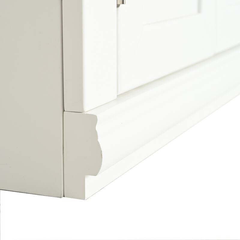 Modular White Curio Bookcase Cabinet w/Glass Doors Buffet Display