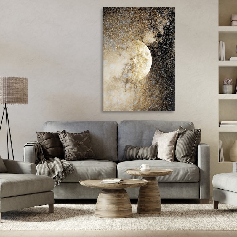Stupell Starry Nebula Full Moon Canvas Wall Art Design By Gemma Bardot