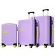 preview thumbnail 21 of 31, Contrast Color 3 Piece Luggage Set Hardside Spinner Suitcase Purple