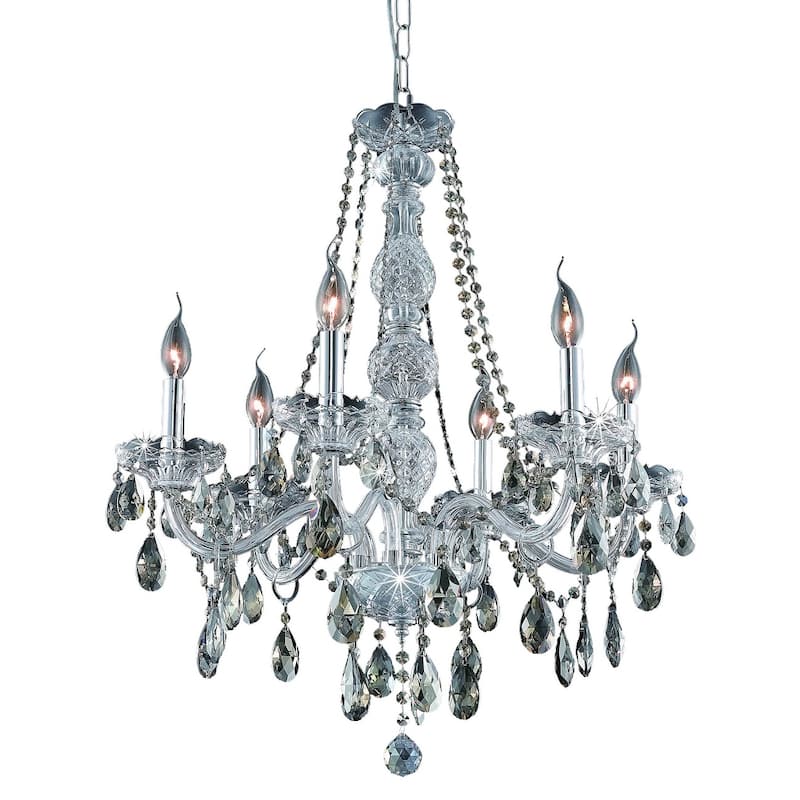 Fleur Illumination Collection Chandelier D:24in H:28in Lt:6 Chrome Finish