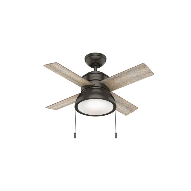Hunter 36" Loki Ceiling Fan with LED Light - Bedrooms, Home Office, Laundry - Rustic, Farmhouse