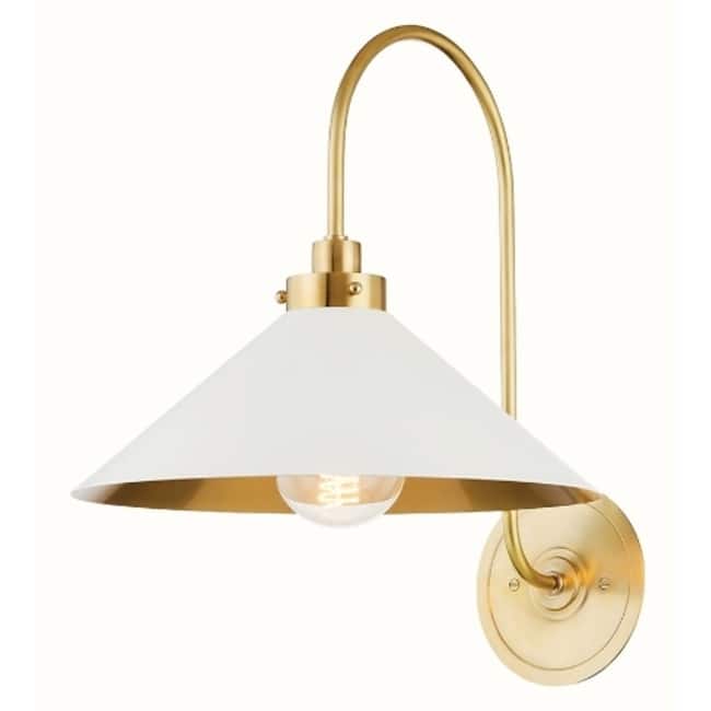 Hudson Valley Lighting MDS1400 Clivedon 16" Tall Wall Sconce - Aged Brass / Off White