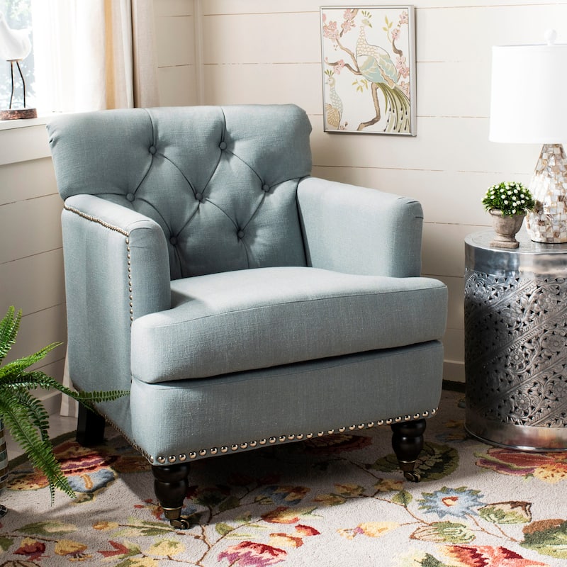 SAFAVIEH Tori Antiqued Tufted Club Chair - 28" x 34.4" x 32.7". - 28"W x 34"D x 33"H