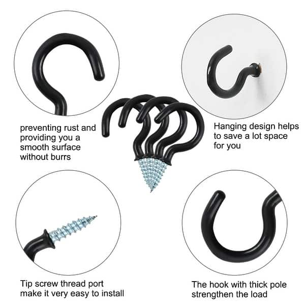 Shop 20pcs Cup Ceiling Hooks Metal Wall Mount Vinyl Coated Screw