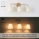 preview thumbnail 6 of 8, Fabrey Mid-century Modern Glam Bathroom Vanity Lights 3-light Gold Fabric Shade Wall Sconces