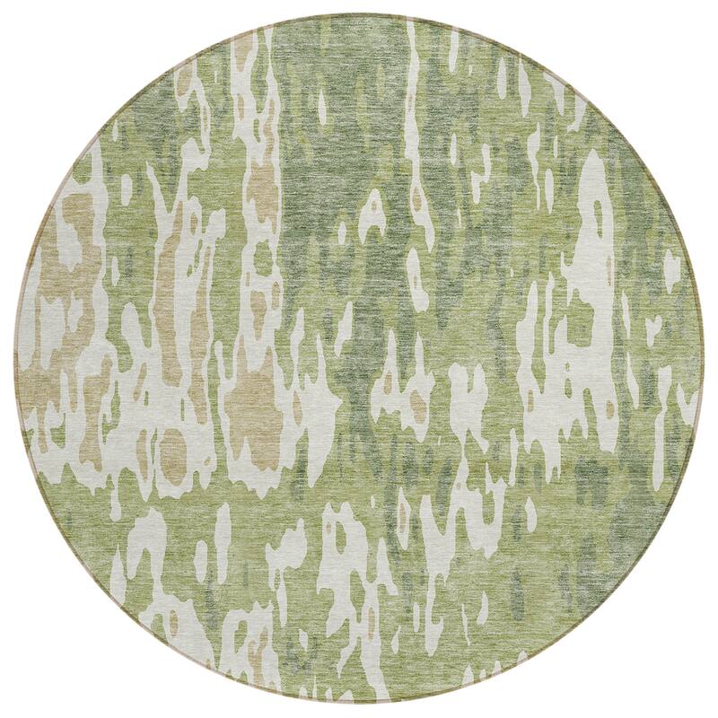 Machine Washable Indoor/ Outdoor Abstract Contemporary Chantille Rug