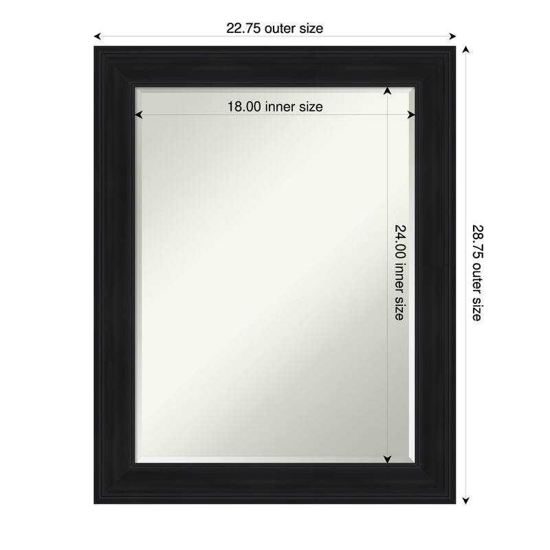 Abbey Half-Inch-Bevel Framed Wall Mirror - Abbey Black - 23 x 29 in