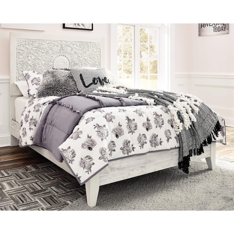 Paxberry Whitewash Panel Bed