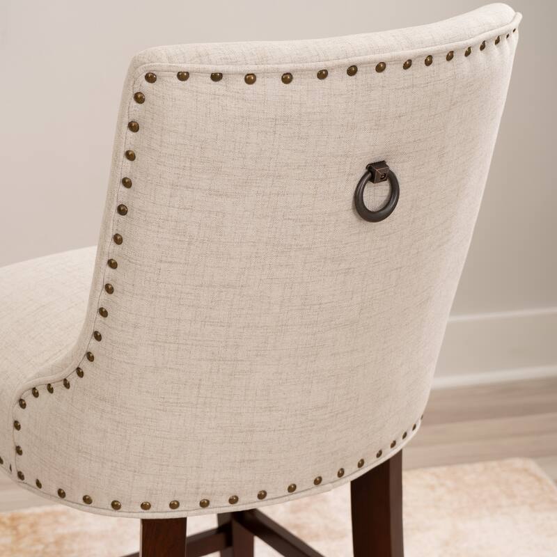 Linon Allard Beige Upholstered 25.5-Inch Counter Stool