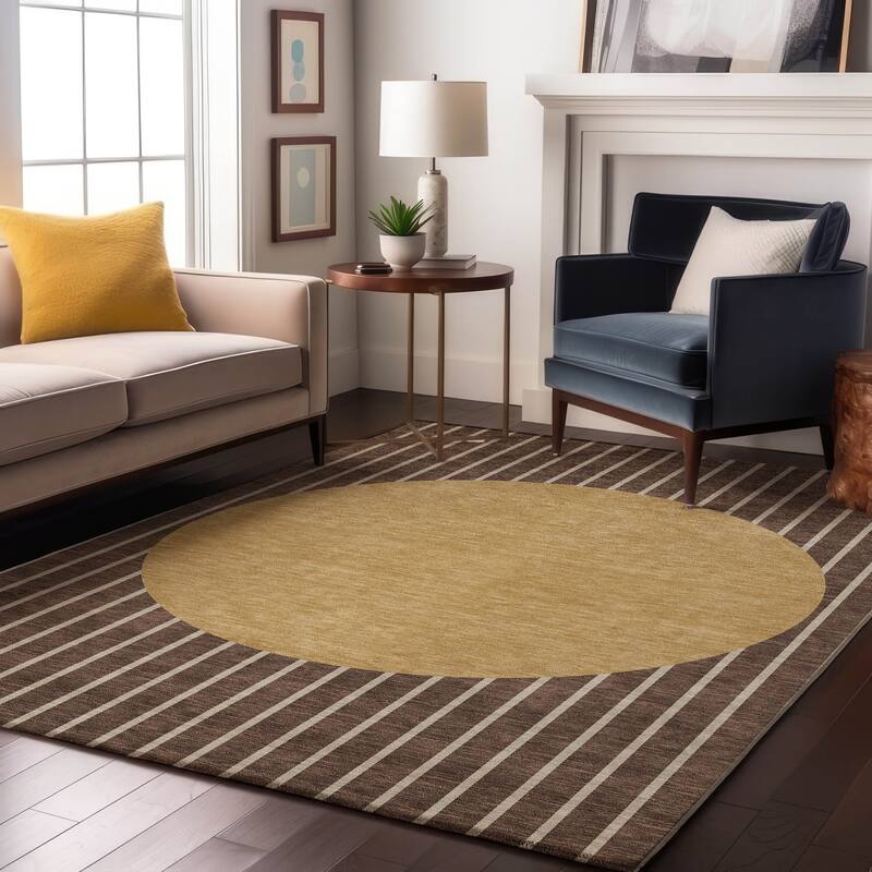 Premium Washable Super Soft Modern Zen Mayfield Rug - Brown - 10' x 14'