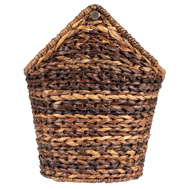 Braided Oval Toilet Paper Basket with Wood Bar