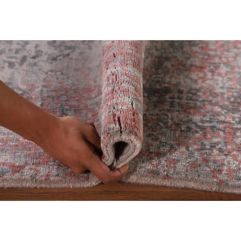 All-Over Abstract Modern Area Rug Hand-Knotted Wool Carpet - 5'3" x 6'10"