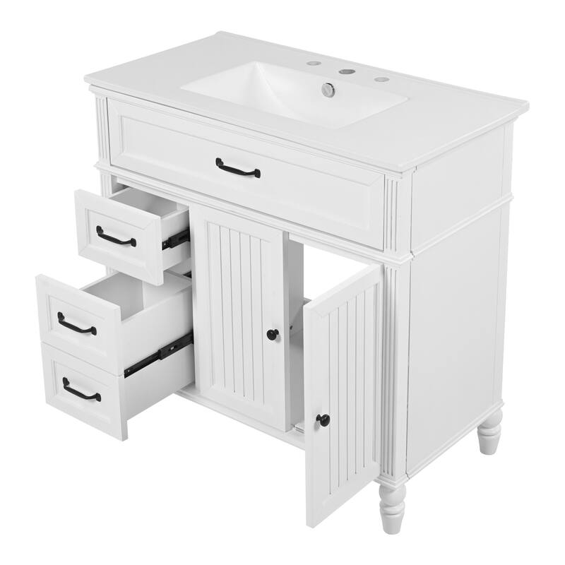 36" Bathroom Vanity with Soft-Close Doors and Soft-Close Drawers