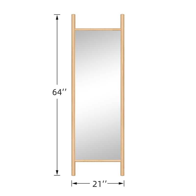 Wooden Frame Ladder-Style Wall Mirror - 64*21