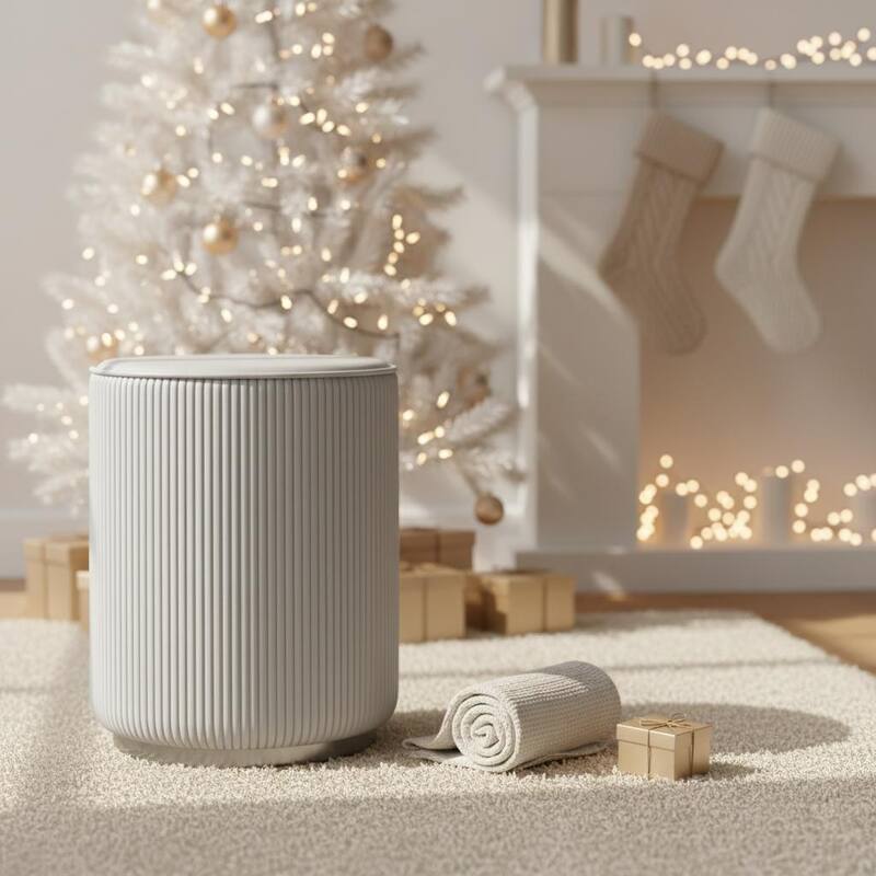 Round Ottoman Elegant Vanity Stool and Footrest for Bedroom, Makeup Desk, or Living Room