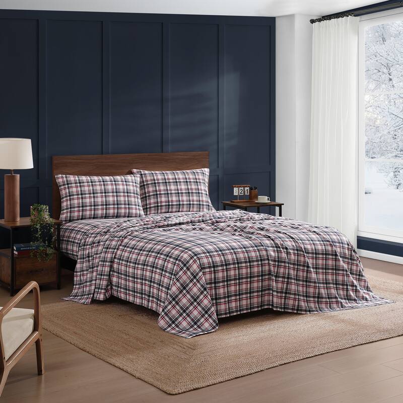 Tommy Hilfiger Printed Cotton Flannel Sheet Set