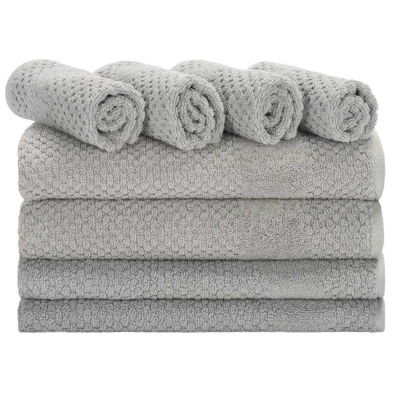 SAFAVIEH Home Chelsea 8-Piece Towel Bundle - 2 Bath Towels 2 Hand Towels 4 Wash Cloths