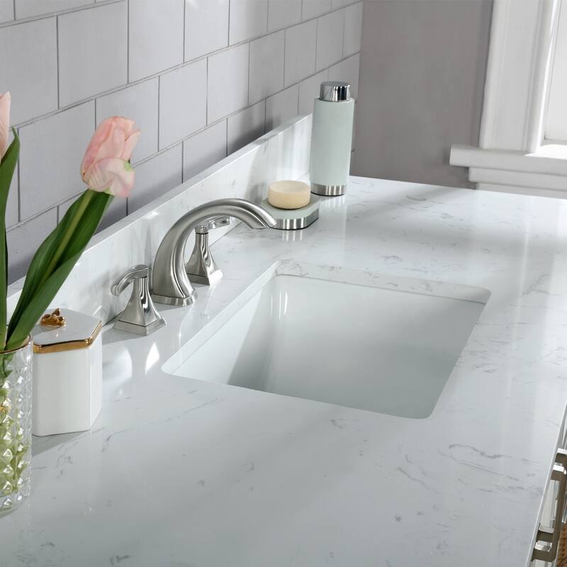 Altair Isla Single Bathroom Vanity Set and Aosta White Countertop without Mirror