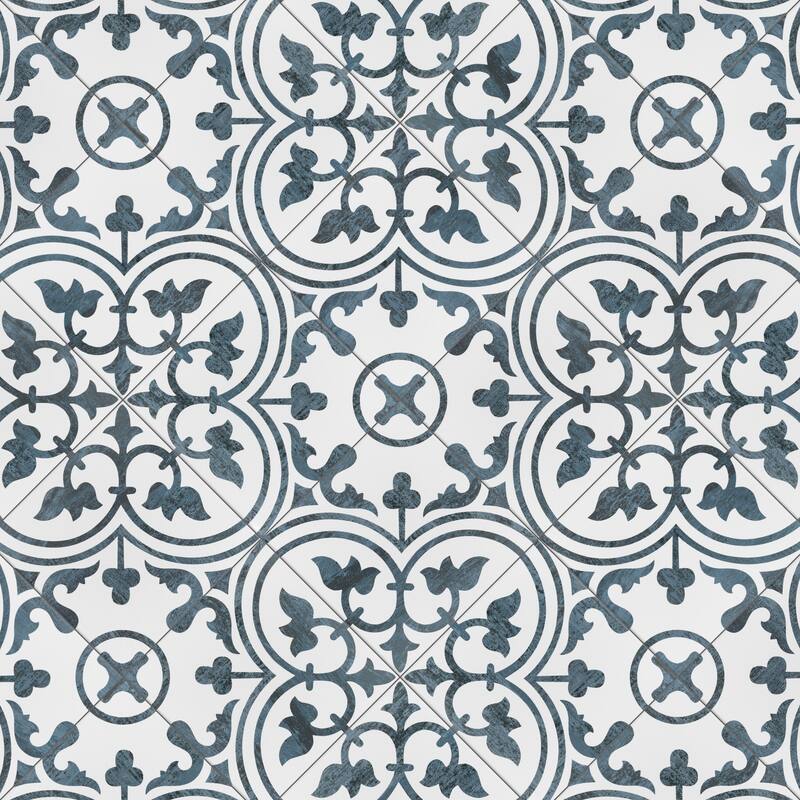 Merola Tile Cassis Arte Black 9-3/4" x 9-3/4" Porcelain Floor and Wall Tile