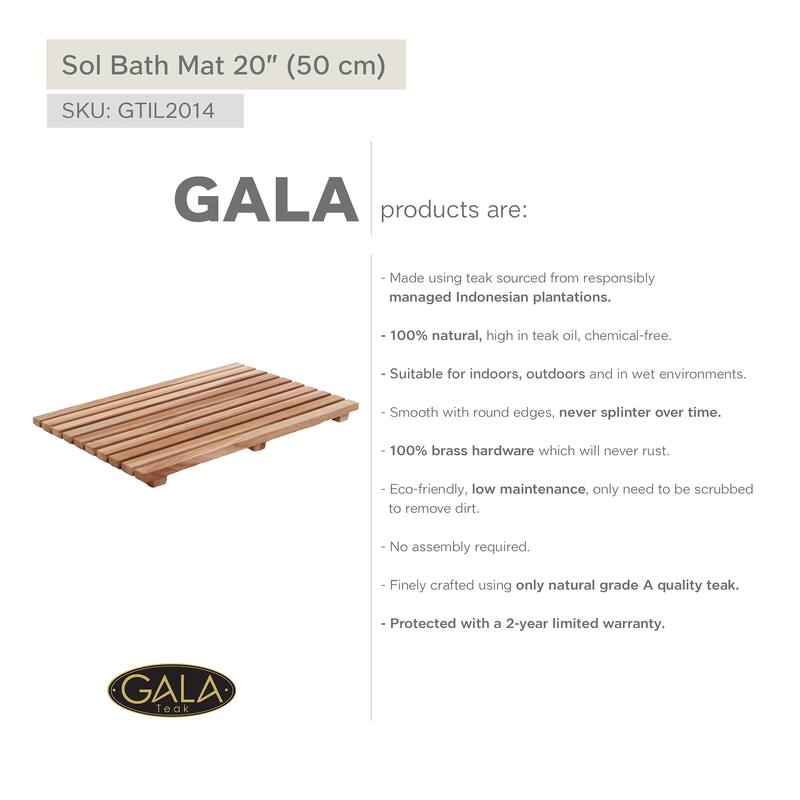 Teak Bath Mat SOL 20" (50 cm)