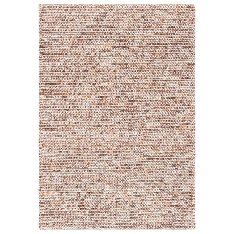 SAFAVIEH Handmade Natura Gerta Wool Rug - 6' Square - Dark Brown/Beige - Square