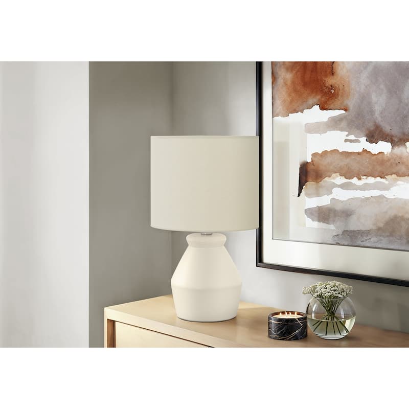 Lighting, 17"h, Table Lamp, Cream Ceramic, Ivory / Cream Shade