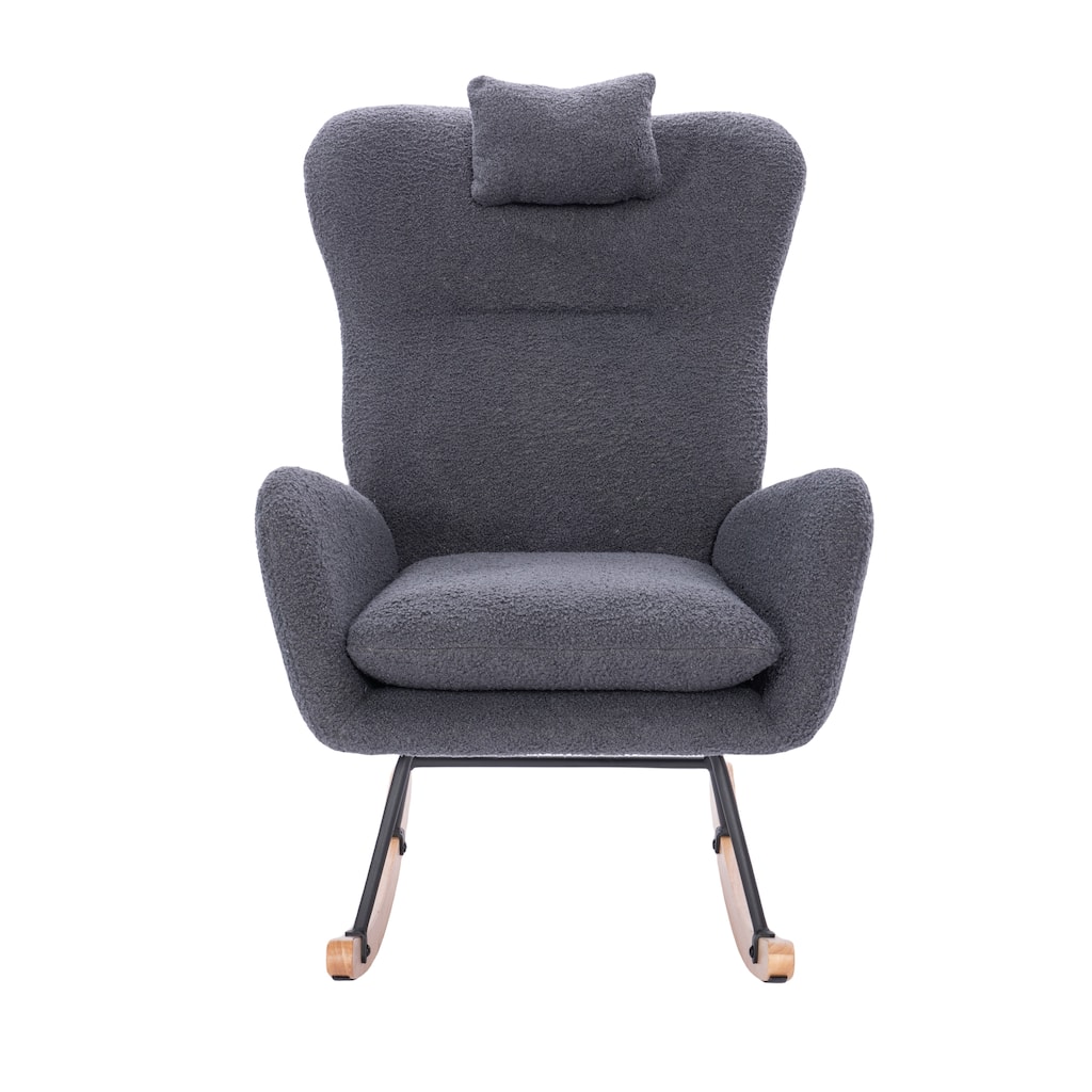 Dark Gray Rocking Chair Side Chair Reception Chair, Reading Chair Arm Chair Office Chair Padded Chair