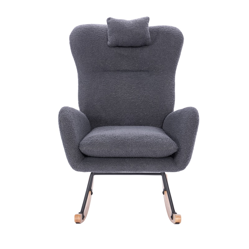 Upholstered Nursery Rocking Chair for Living Room Bedroom