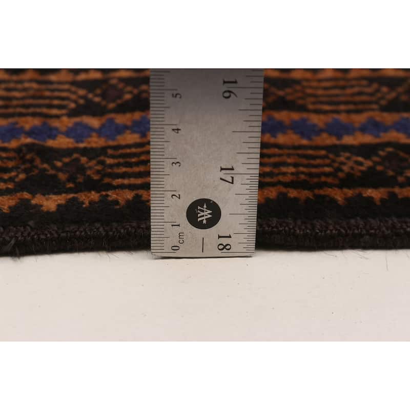 Teimani Black, Brown Rug 3'7" x 7'0" - 3'7 x 7'0
