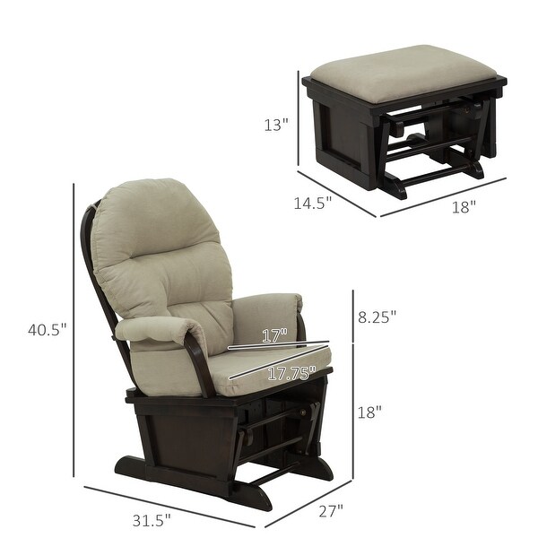 Linen Modern Nursery Glider Rocking Chair Recliner with Ottoman High Density Padding Bed Bath Beyond 39656549